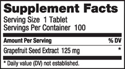 NutriBiotic Grapefruit Seed Extract 100 tabs