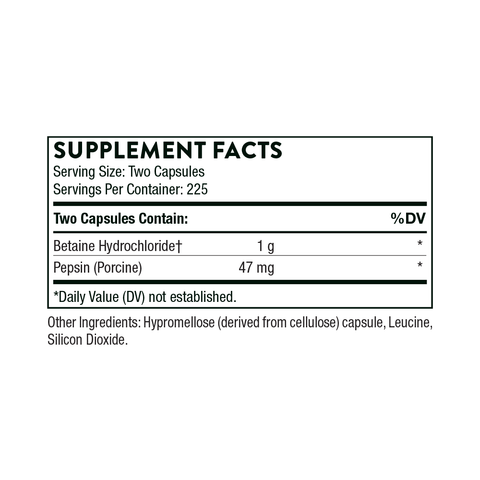 Betaine HCL & Pepsin - 450 caps