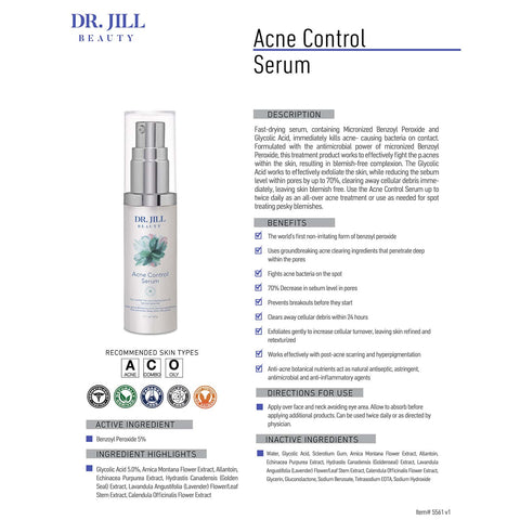 Dr. Jill Beauty - Acne Control Serum 1 oz.
