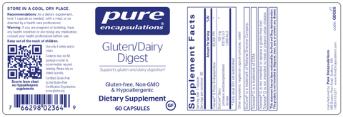 Pure Encapsulations - Gluten/Dairy Digest 60 caps