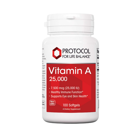 Protocol For Life Balance - Vitamin A 25,000 IU - 100 soft gels