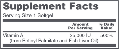 Protocol For Life Balance - Vitamin A 25,000 IU - 100 soft gels