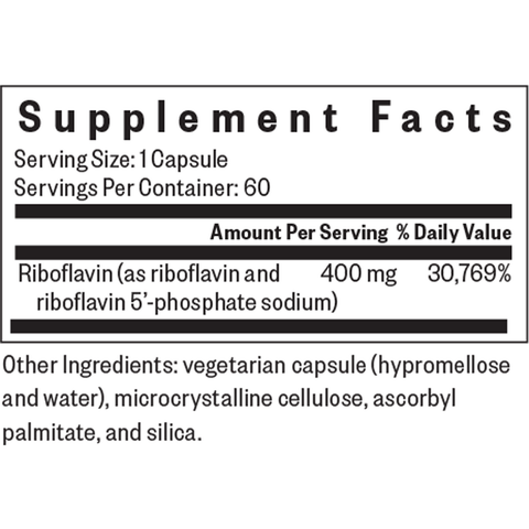 Seeking Health - Riboflavin 400mg 60 caps