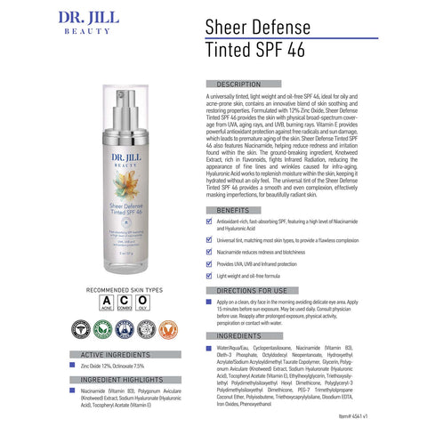 Dr. Jill Beauty - Sheer Defense Tinted SPF 46 1.7 oz