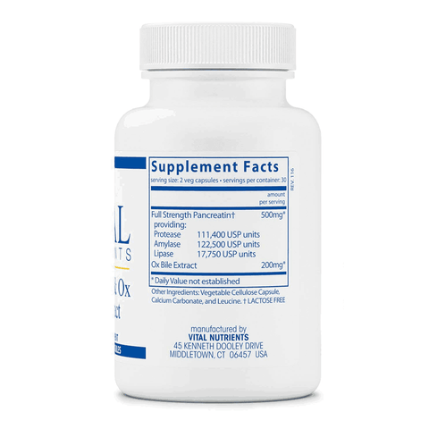 Pancreatin & Ox Bile Extract 60 caps