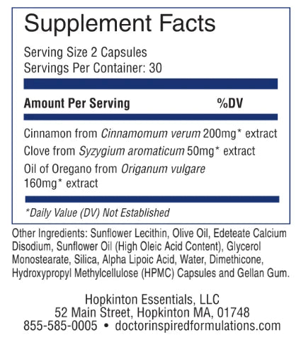 Doctor Inspired Formulations - Liposomal Cinnamon, Clove & Oregano 60 caps