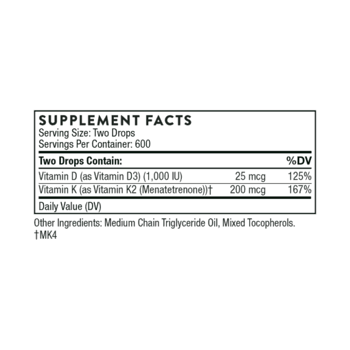Vitamin D/K2 liquid FACTS